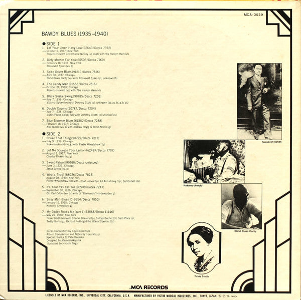 Various - Bawdy Blues 1935-1940 (LP, Album, Comp, Mono)