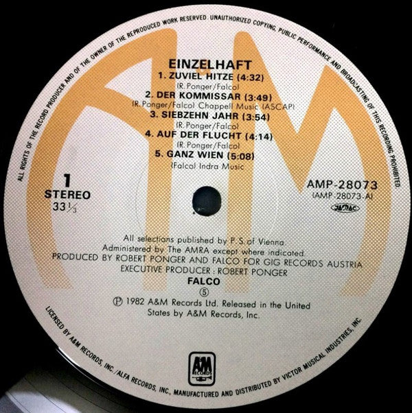 Falco - Einzelhaft (LP, Album)