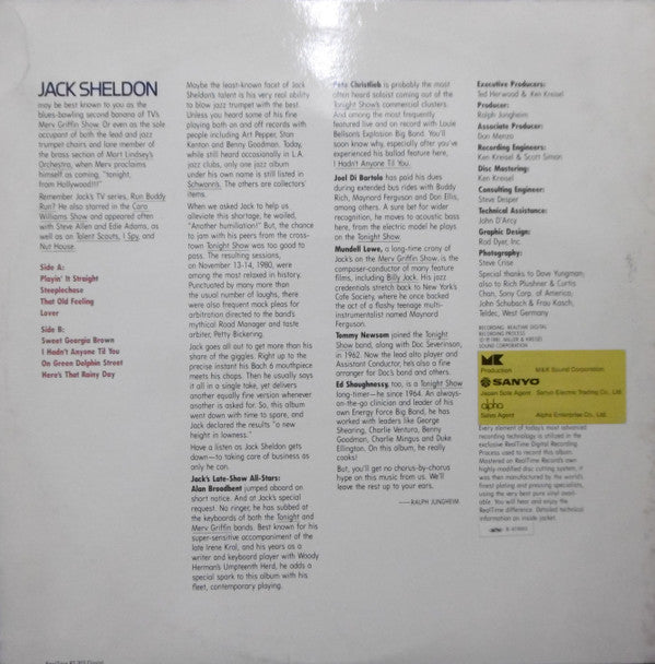 Jack Sheldon - Playin' It Straight (LP, Album, Ltd)