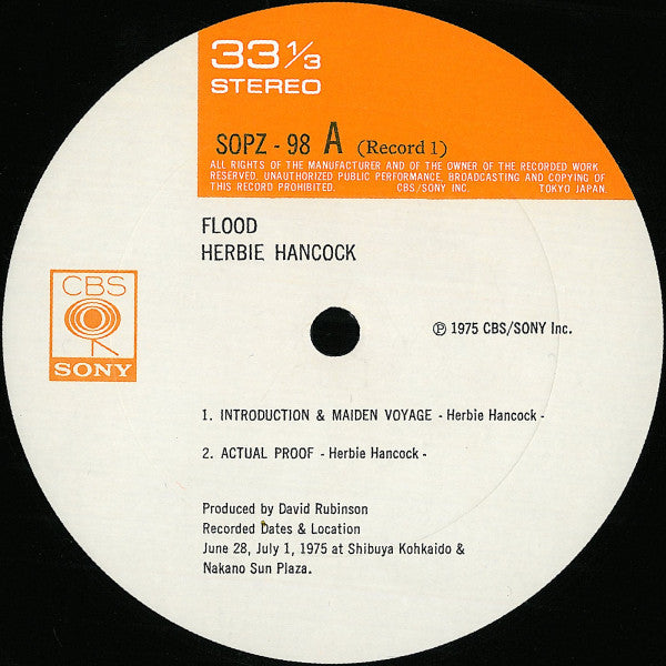 Herbie Hancock - Flood (2xLP, Album, Gat)