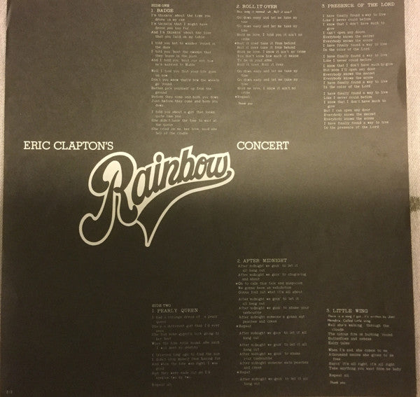 Eric Clapton - Eric Clapton's Rainbow Concert (LP, Album)
