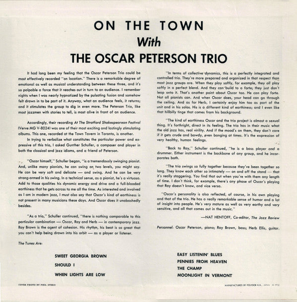The Oscar Peterson Trio - On The Town With The Oscar Peterson Trio(...