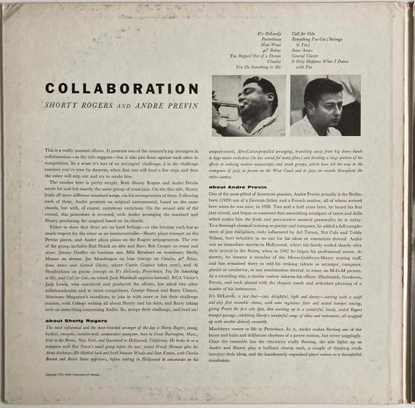 Shorty Rogers / André Previn - Collaboration (LP, Album, Mono)