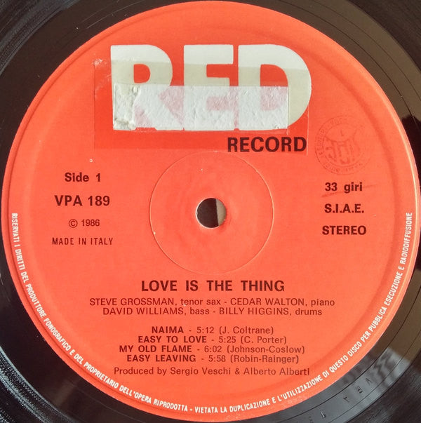 Steve Grossman - Love Is The Thing(LP, Album)