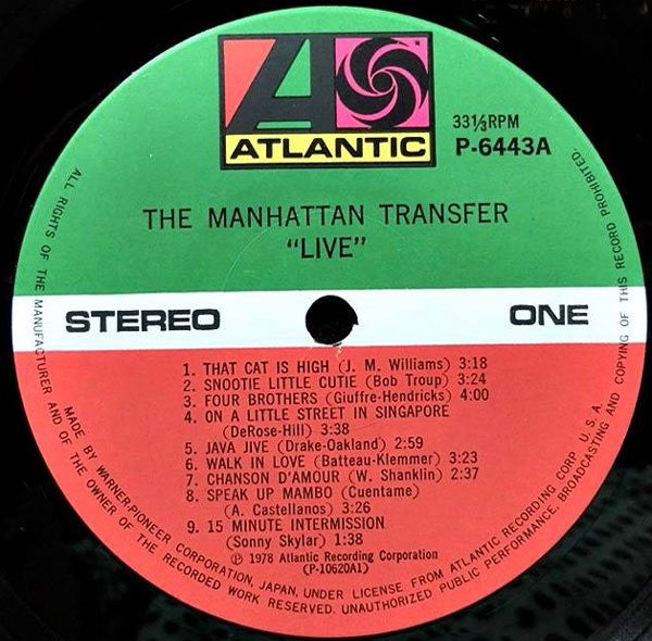 The Manhattan Transfer - Live (LP, Album, RE)