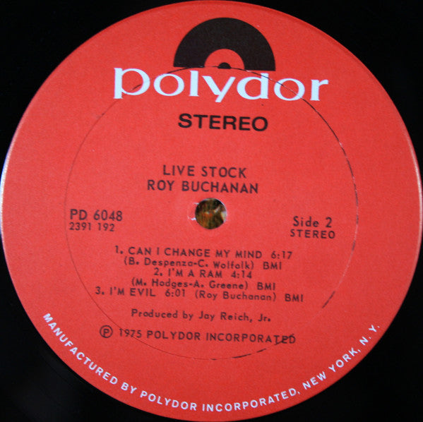 Roy Buchanan - Live Stock (LP, Album, Ric)