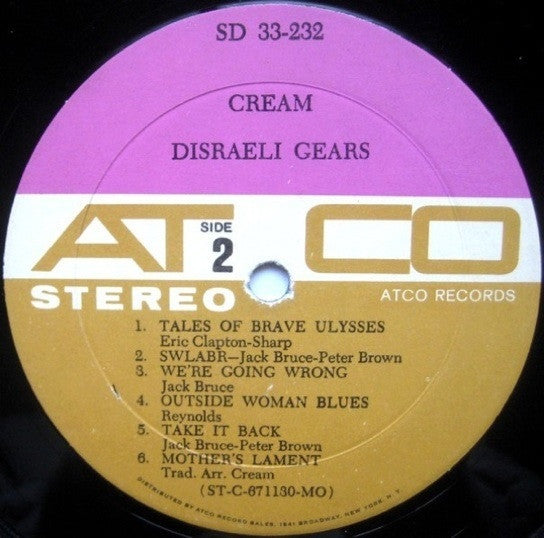 Cream (2) - Disraeli Gears (LP, Album, MO)
