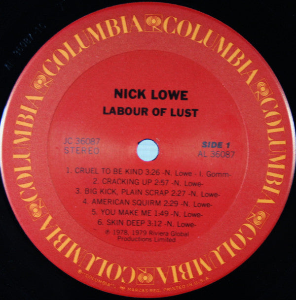 Nick Lowe - Labour Of Lust (LP, Album, Ter)