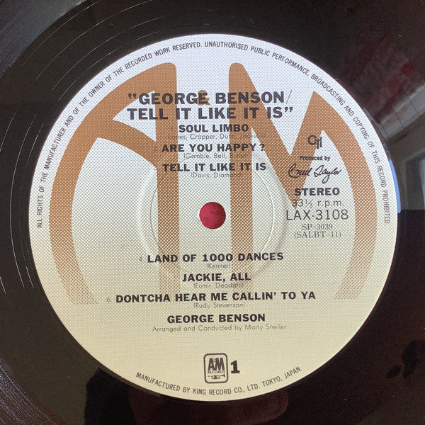 George Benson - Tell It Like It Is(LP, Album, Ltd, RE)
