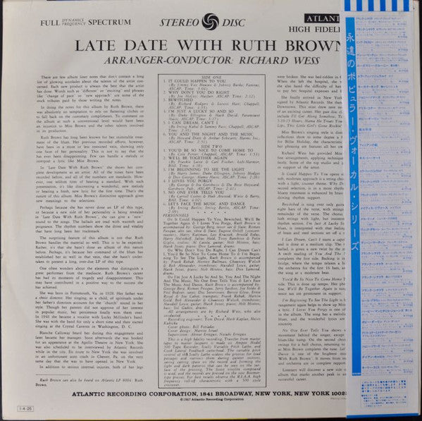 Ruth Brown - Late Date With Ruth Brown (LP, RE)
