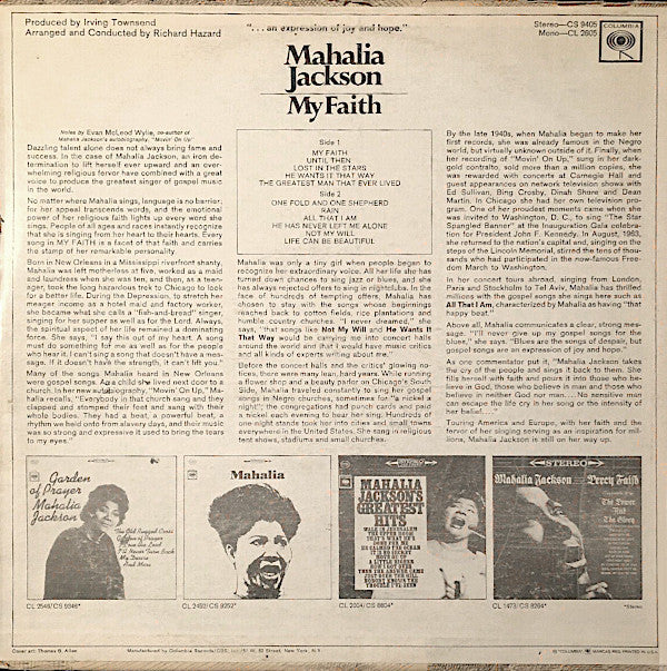 Mahalia Jackson - My Faith (LP, Album, RE)