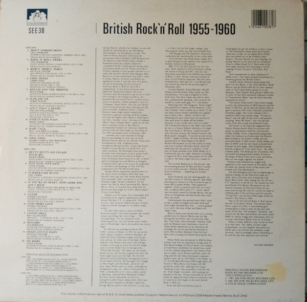 Various - British Rock'n'Roll 1955~1960 (LP, Comp)