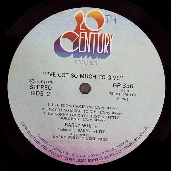 Barry White - I've Got So Much To Give (LP, Album)