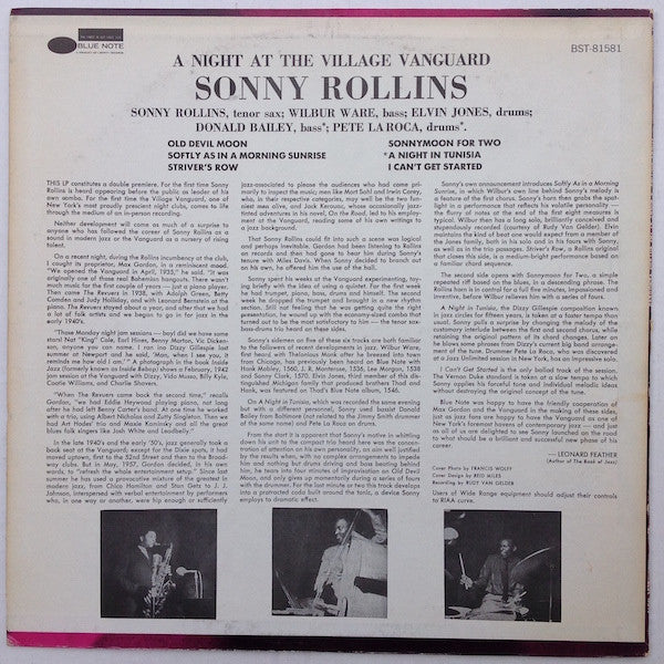 Sonny Rollins - A Night At The ""Village Vanguard"" (LP, Album, RE)