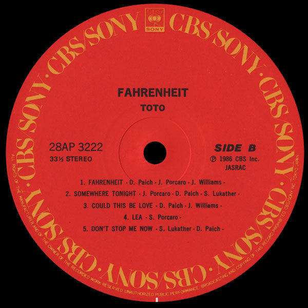 Toto - Fahrenheit (LP, Album)