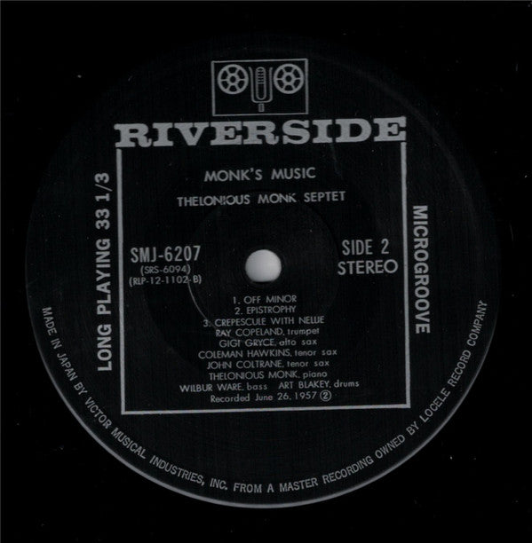Thelonious Monk Septet - Monk's Music (LP, Album, RE)