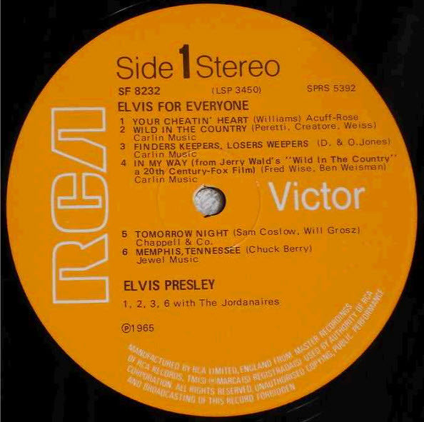 Elvis Presley - Elvis For Everyone (LP, Album, RE)