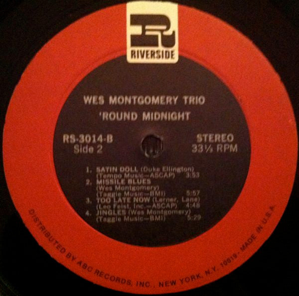 Wes Montgomery Trio* - 'Round Midnight (LP, Album, RE, RM)