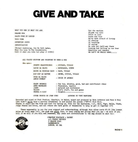 Here & Now (3) - Give And Take (LP, Album)