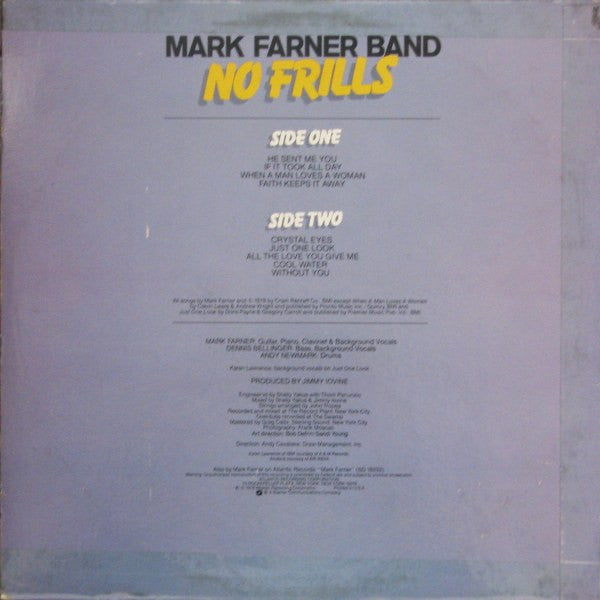 Mark Farner Band - No Frills (LP, Album, Ric)