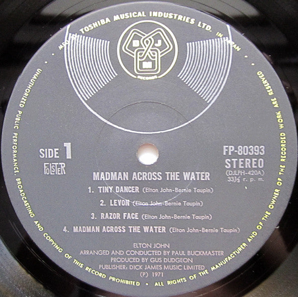 Elton John - Madman Across The Water (LP, Album, 1st)