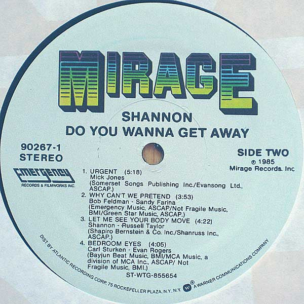 Shannon - Do You Wanna Get Away (LP, Album)