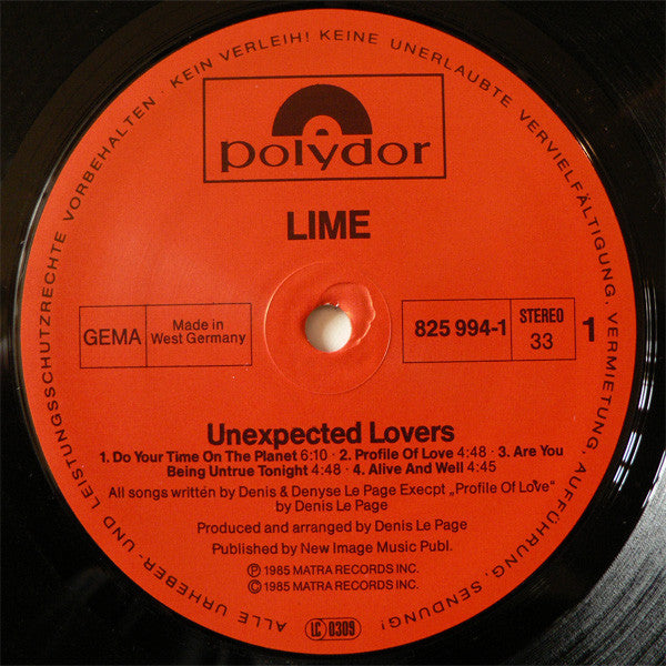 Lime (2) - Unexpected Lovers (LP, Album)