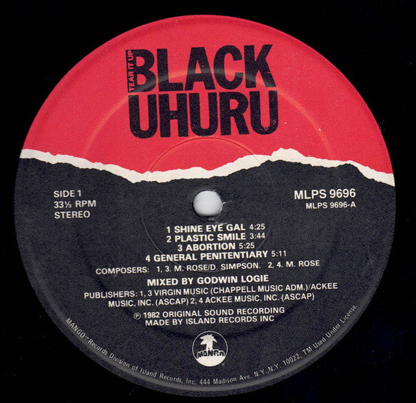 Black Uhuru - Tear It Up - Live (LP, PRC)