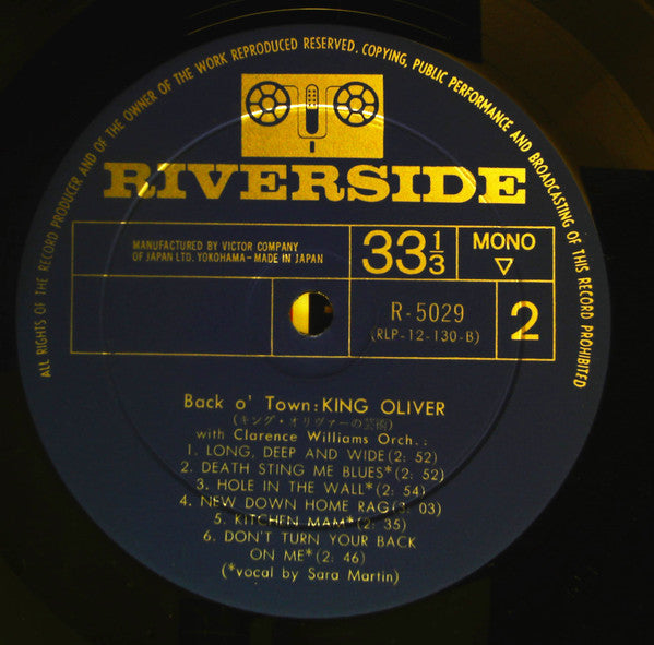 King Oliver - Back O' Town (LP, Comp, Mono)