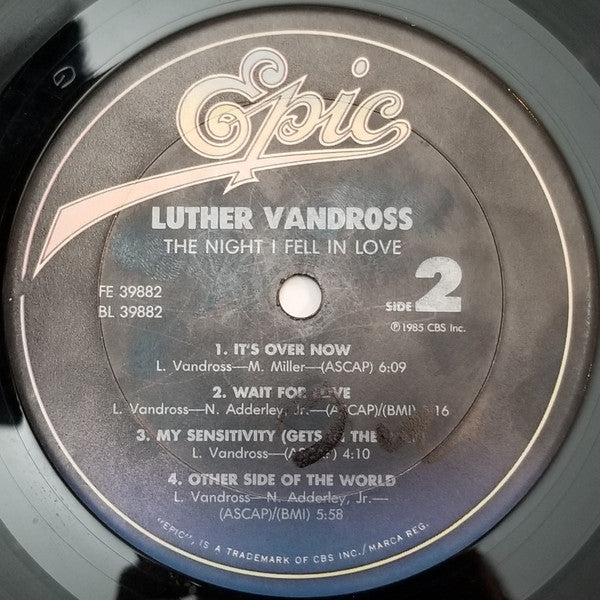 Luther Vandross - The Night I Fell In Love (LP, Album, Car)