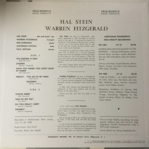 Hal Stein - Hal Stein & Warren Fitzgerald(LP, Album, Mono, RE)