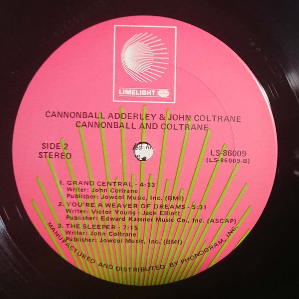 Cannonball* & Coltrane* - Cannonball & Coltrane (LP, Album, RE)
