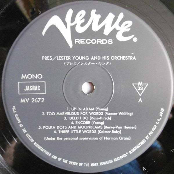 Lester Young - Pres (LP, Album, Mono)