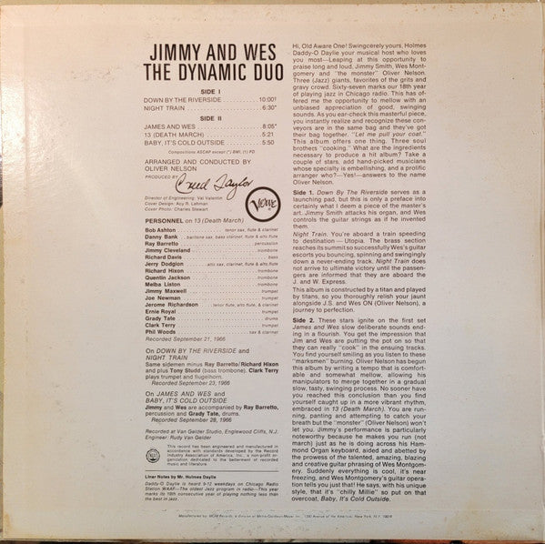 Jimmy Smith - Jimmy & Wes - The Dynamic Duo(LP, Album, Gat)