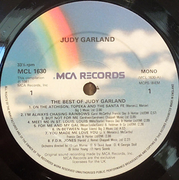 Judy Garland - Best Of Judy Garland (LP, Comp, Mono)
