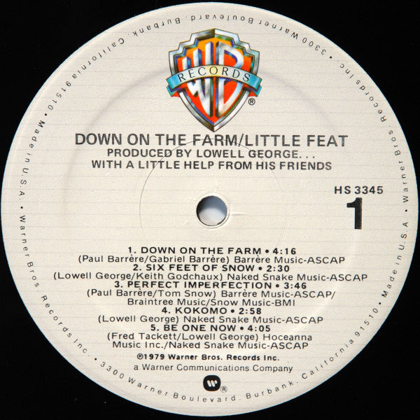 Little Feat - Down On The Farm (LP, Album, Mon)