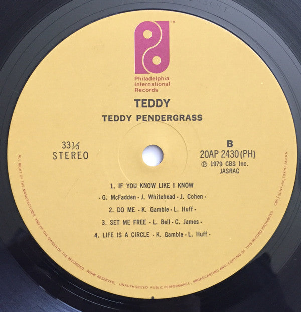 Teddy Pendergrass - Teddy (LP, Album, RE)