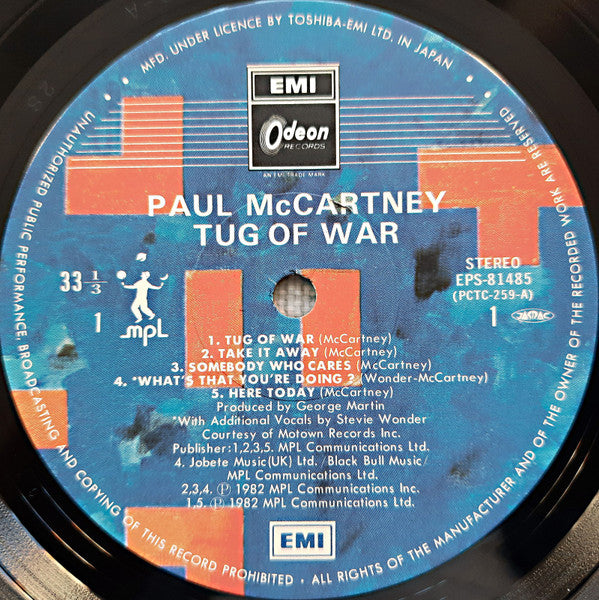 Paul McCartney - Tug Of War (LP, Album, Fir)