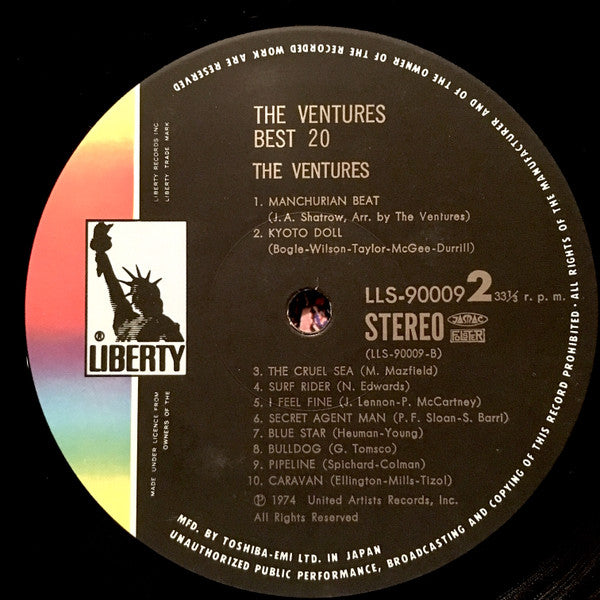 The Ventures - Best 20 (LP, Album, Comp)