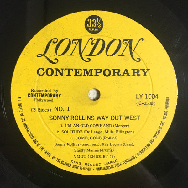 Sonny Rollins - Way Out West (LP, Album, Mono)