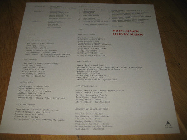 Harvey Mason - Stone Mason (LP, Album, Promo)