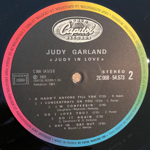 Judy Garland - Judy In Love (LP, Album, RE)