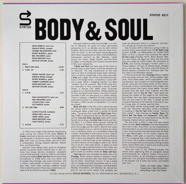 Hank Mobley, Donald Byrd · Kenny Burrell - Body & Soul (LP, Album, RE)