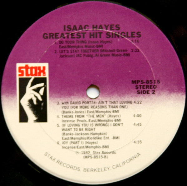 Isaac Hayes - Greatest Hit Singles (LP, Comp)