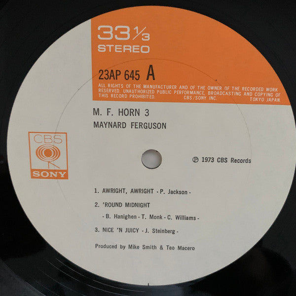 Maynard Ferguson - M.F. Horn 3 (LP, Album, RE)