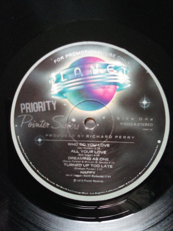 Pointer Sisters - Priority (LP, Album, Promo, PRC)