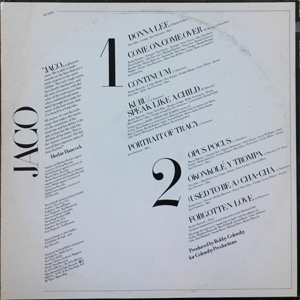 Jaco Pastorius - Jaco Pastorius (LP, Album, RP)