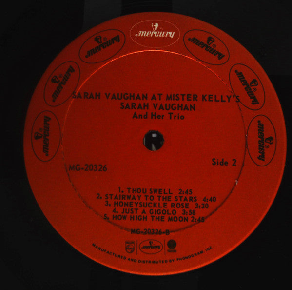 Sarah Vaughan And Her Trio - Sarah Vaughan At Mister Kelly's(LP, Mono)