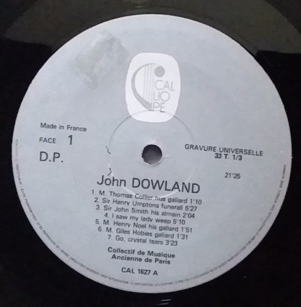 John Dowland - Pavanes, Gaillardes, Airs, Allemandes Et Fantaisie(LP)