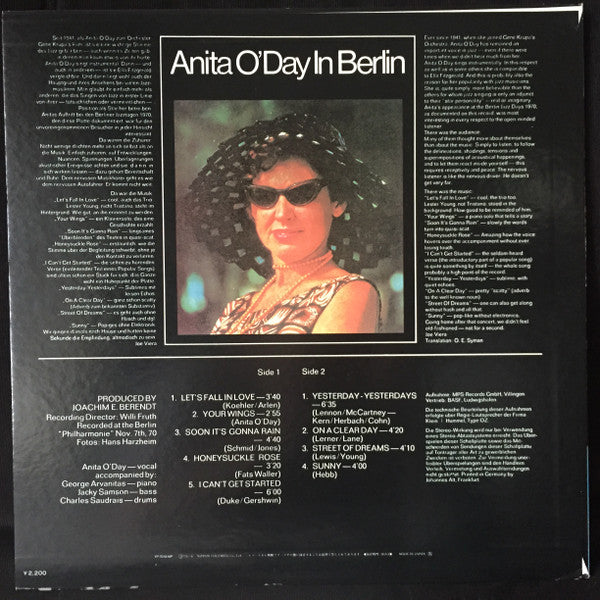 Anita O'Day - Anita O'Day In Berlin, Recorded Live At The Berlin Ja...